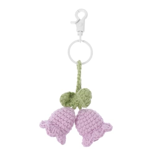 WRITWAA Einzigartiger Handgefertigter Gestrickter Schlüsselanhänger in Blumenform Gewebte Schlüsselanhänger Dekorgeschenk von WRITWAA