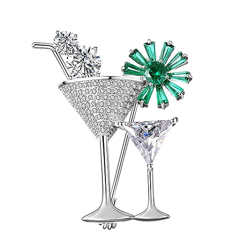 WRITWAA 1Stk Brosche Modeschmuck trendiger Schmuck hochzeitsschmuck hochzeits schmuck dekoration party genschenkideen party decoration coktail gläßer partydekoration Cocktailglas von WRITWAA