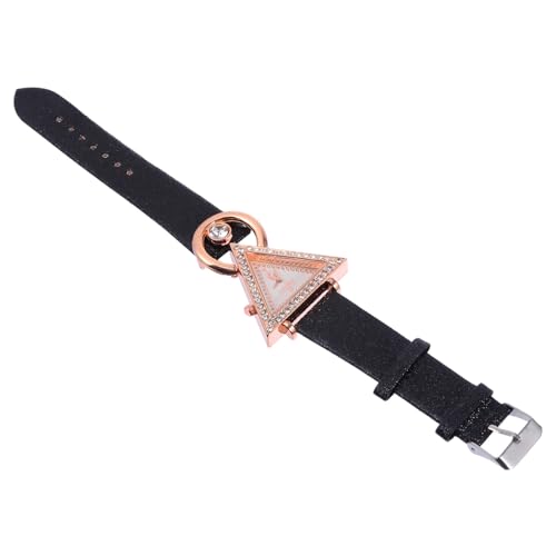 WRITWAA Dreieckige Damenmodeuhr Mit Strass Lederarmband Quarz Uhr Elegantes Design Anpassbar Für Verschiedene Handgrößen von WRITWAA