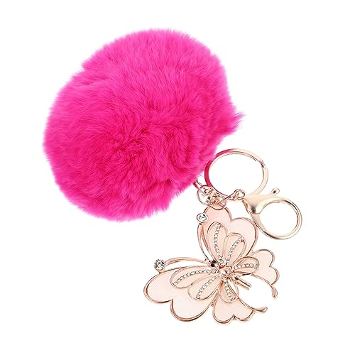 WRITWAA 1stück Fuzzy Schlüsselanhänger Mit Schlüsselring Für Handtaschen Und Rucksäcke Dekorativer Für Damen Und Mädchen Weicher Kunstpelz Schlüsselanhänger von WRITWAA