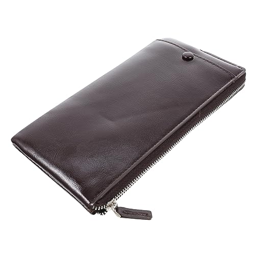 WRITWAA 1Stk Handtasche Geldbörsen Gürtelgeldbeutel Leder-Einkaufstasche Geldbörse für Männer Telefon Brieftasche Ledertasche mit Reißverschluss Kreditkarteninhaber von WRITWAA