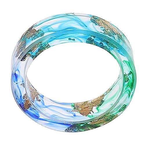WRITWAA Vergoldeter Harzring Modeaccessoire Kreativer Goldfolienring Schmuckring Für Festival Alltag Und Kostümpartys Hochwer Harz Schmuckring Vergoldet Modeaccessoire Kreativ von WRITWAA