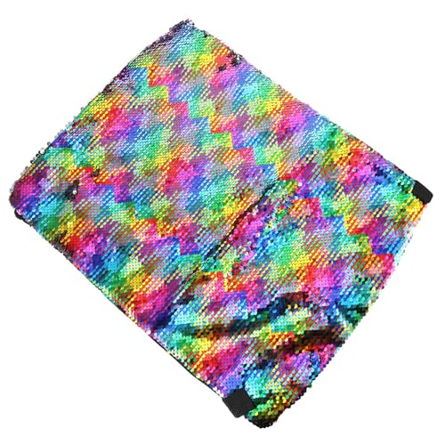 WRITWAA Bunter Pailletten Kordelzugbeutel Paillettenrucksack Mit Kordelzug Paillettentasche Für Outdoor Lagerung Reisen Und Sport von WRITWAA