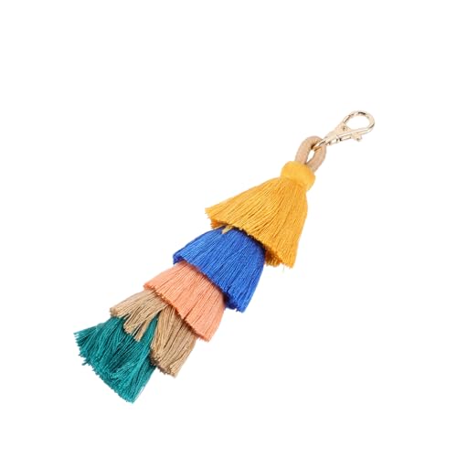 WRITWAA 1 Stück Schlüsselanhänger-Ornamente Bunt Ausgefallener Schlüsselanhänger Stil Damen- Schlüsselanhänger Charms Quaste Schlüsselanhänger Quaste Hängender Anhänger von WRITWAA