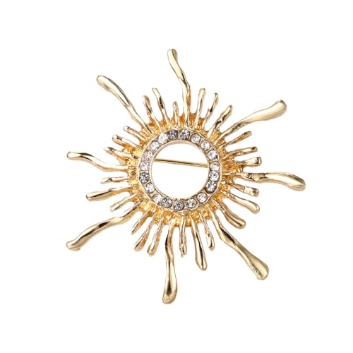 WRITWAA Stilvolle Sonnenblumenbrosche - Retro Golden Anstecknadel FüR Kleidung, Taschen Und Schals, Vintage Brustnadel, Modische Kleidung Legierung Dekoration von WRITWAA