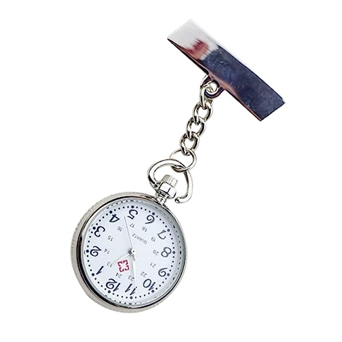 WRITWAA 1Stk Taschenuhr Frauen-Revers-Uhr Damenuhr Modeuhren für Damen Ansteckuhr Digitale Uhren pro Watch Medical Watch Frauen Krankenschwester Uhr hängende Schwesternuhr Legierung Silver von WRITWAA