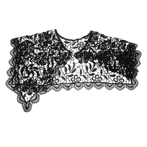 WRITWAA Spitzenkragen Damen Fake Collar Schwarz Abnehmbar Baumwolle Bluse Hochzeit Party Atmungsaktiv von WRITWAA