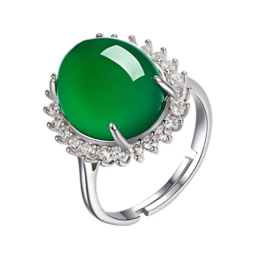 WRITWAA Achatring Damenring Kupferring Grün Offener Ring aus Strapazierfähigem Material Eleganter Schmuck für Frauen zum Muttertag Geburtstag Jubiläum Verlobung Party Angenehm zu Tragen von WRITWAA