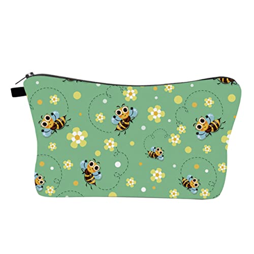 WRITWAA 1Stück wasserdichte Kosmetiktasche Mit Bienenmuster Multifunktionale Für Damen Für Reisen Mit Stabilem Reißverschluss Und Viel Für Toilettenartikel von WRITWAA