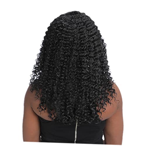 WRITWAA 1pc Mid-point-perücke Für Frauen Afro Curly Hair Perücke Hochtemperaturdraht Naturschwarz von WRITWAA