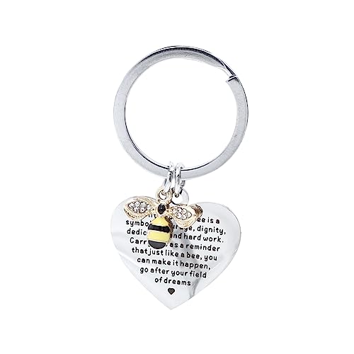 WRITWAA 1stk Biene Schlüsselanhänger Halter Kette Armbänder Charme Bausatz Ring Taschenanhänger Reize Für Zum Lehrertag Schlüsselanhänger-zubehör Rostfreier Stahl von WRITWAA