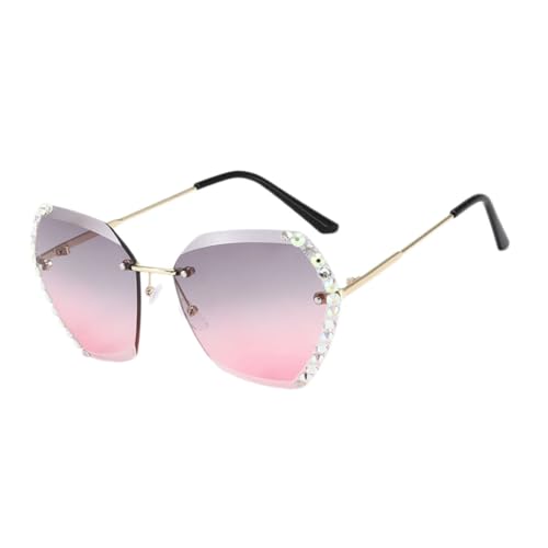 WRITWAA 1stk Bling Sonnenbrillen Für Damen Übergroße Sonnenbrille Modebrillen Für Frauen Randlose Sonnenbrille Rahmenlose Brilletransparent Partybrille Sommer Fräulein Schmücken von WRITWAA