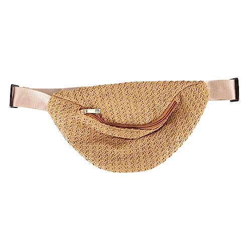 WRITWAA Sommer Bauchtasche Aus Stroh Gewebte Hüfttasche Für Damen Leicht Und Tragbar Für Reisen Und Outdoor-aktivitäten von WRITWAA