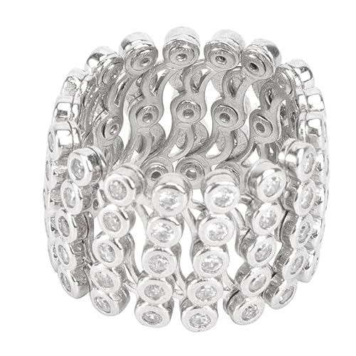 WRITWAA Stilvolles Armbandring Silber Mit Strasssteinen Für Damen Flexibler Fingerring Der Sich Trendiges Armband Verwandeln Lässt Für Tägliche Trageweise Und Besondere Anlässe von WRITWAA