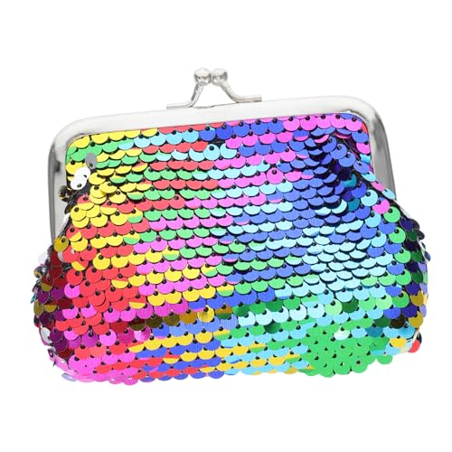 WRITWAA Pailletten Geldbörse Bunte Mini Geldbörse Mädchen Kosmetiktasche Pailletten Brieftasche Münzbeutel Für Karten Schlüssel von WRITWAA