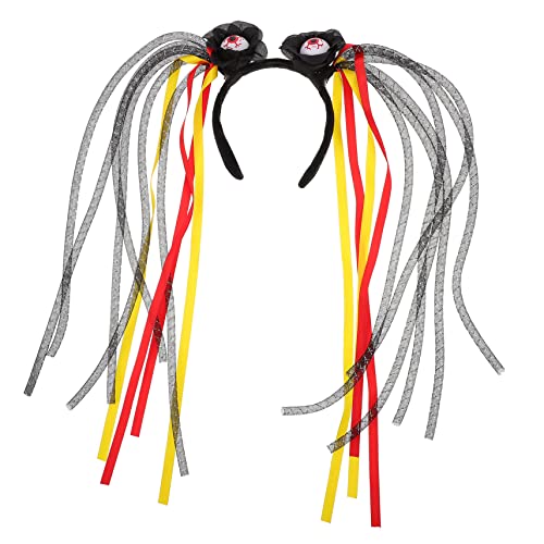 WRITWAA 1stk Halloween-stirnband Make -up -stirnbänder Maske Festival-haarband Party Halloween-skelett-stirnband Gesicht Übertreibung Kopfbedeckung Plüsch Rosa Stirnband Kostüm Stoff von WRITWAA