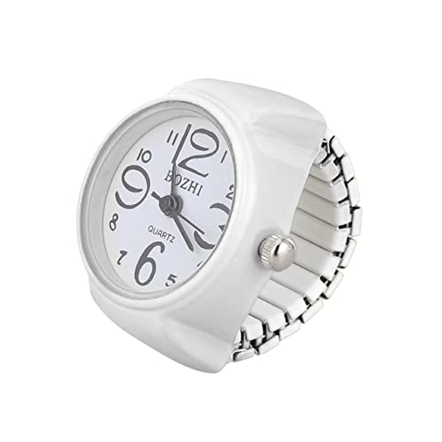 WRITWAA Ring 1Stk damenring Rot Bandringe für Damen damenarmbanduhr Ringe für Männer Digitaluhr modischer Uhrenring Mini-Uhrenring Quarz Ringuhr Lünette Anschauen Fräulein Weiß Damenringe von WRITWAA