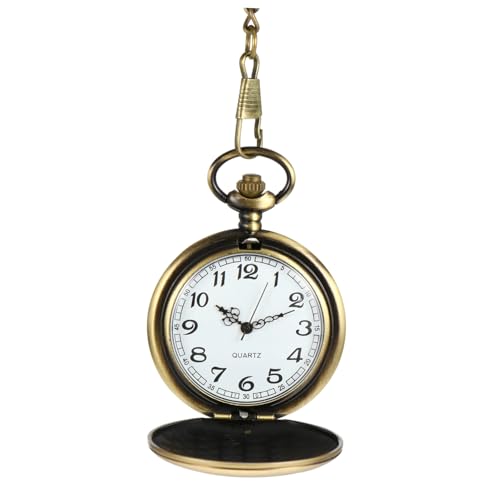 WRITWAA Vintage Taschenuhr Kettentaschenuhr Taschenuhranhänger Hängende Taschenuhr Quarzuhr Uhr Retro Pocket Watch von WRITWAA