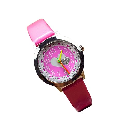 WRITWAA 1stück Kinderuhr Cartoon Design Verstellbare Armbanduhr Für Jungen Und Mädchen Imitationsleder Sicher Und Bequem Für Täglichen Gebrauch Farbe Rosarot von WRITWAA