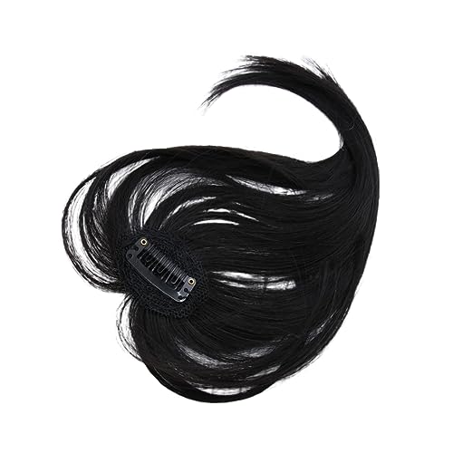 WRITWAA Clip Bangs Nahtlose Air Bangs Haar Perücke Stück Haarteil Für Mädchen Dame Schwarz von WRITWAA