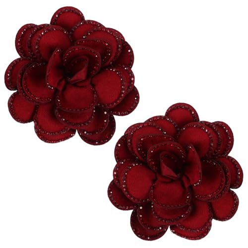 WRITWAA 2 Paar Abnehmbare Rosen-schuhclips aus Leichtem Material Funkelnde Blütenverzierung Vielseitig für High Heels Ballerinas und Sandalen für Hochzeit Party und Alltag von WRITWAA