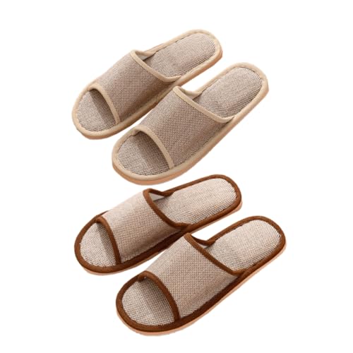 WRITWAA Männer Frauen Hausschuhe Atmungsaktive Leinen Paare Rutschen Bequeme Frühling Hausschuhe von WRITWAA