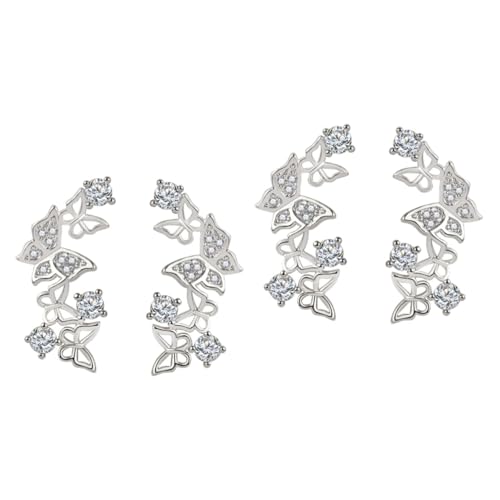 WRITWAA 2 Paar Ohrstecker Aus 925er Sterlingsilber Ohrhänger Ohrkriecher Ohrringe Manschettenohrringe Ohrkletterer Ohrringe Ohrstecker- Bezaubernder Ohrschmuck 925er Sterling Silber von WRITWAA