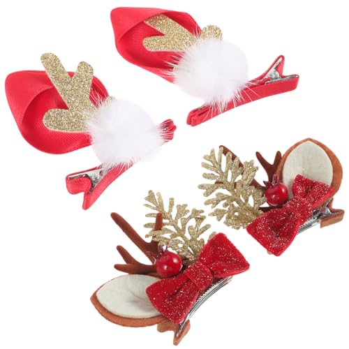WRITWAA Weihnachts-haarklammern Weihnachts Haarklammern Geweih Haarspangen Für Ädchen Frauen Festliche Haarschleifen Mit Hut Ideal Als Weihnachtsgeschenk Für Cosplay Events von WRITWAA