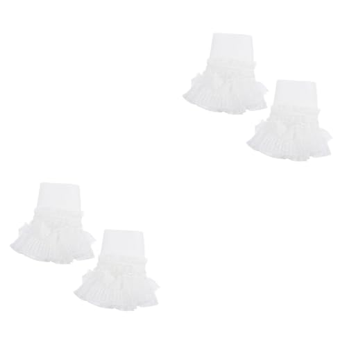 WRITWAA 2paare Lace Fake Cuffs Für Damen Elegante Dekorative Spitzenmanschetten Mit Rüschen Vielseitig Einsetzbar Für Kleider Pullover Shirts Praktisches Accessoire Für Modische Looks von WRITWAA