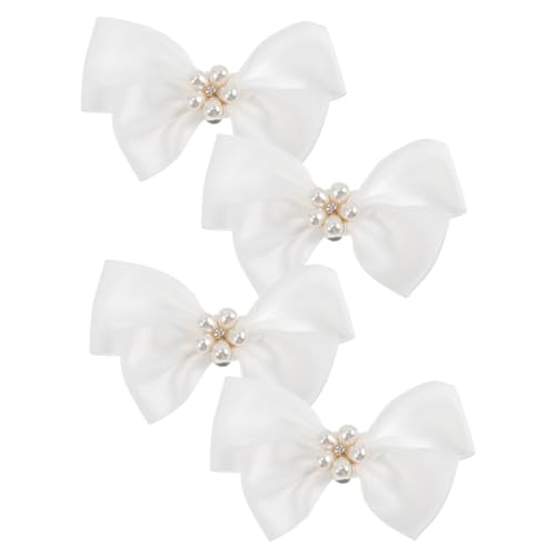 WRITWAA 2 Paare Abnehmbare Schleifen Schuhclips mit Perlen Modische Schuhanhänger Langlebiges Zubehör für Brautschuhe Sneaker und Festliche Anlässe Wie Hochzeit und Party von WRITWAA