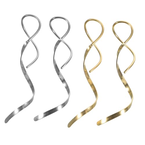 WRITWAA 2 Paare Damen Spiral Threader Ohrringe aus Minimalistisches Elegantes Design Leicht und Komfortabel Vielseitig Tragbar für Alltag und Besondere Anlässe Hypoallergen Gold und von WRITWAA