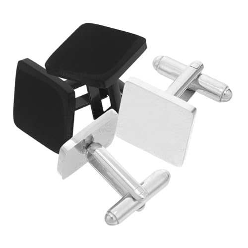 WRITWAA 2 Paare Französische Manschettenknöpfe aus Edelstahl Quadratisch Kratzfest Einfach zu Befestigen für Business Schmuckzubehör Herren Accessoires von WRITWAA