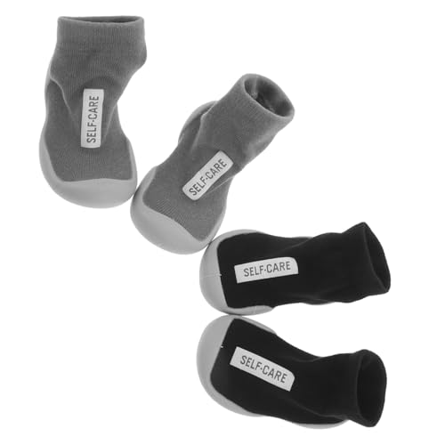 WRITWAA 2 Paare Lauflernschuhe Weiche Sohle Atmungsaktive Krabbelschuhe Rutschfest Säuglingssocken Babyschuhe Für Jungen Mädchen Innen Außen von WRITWAA