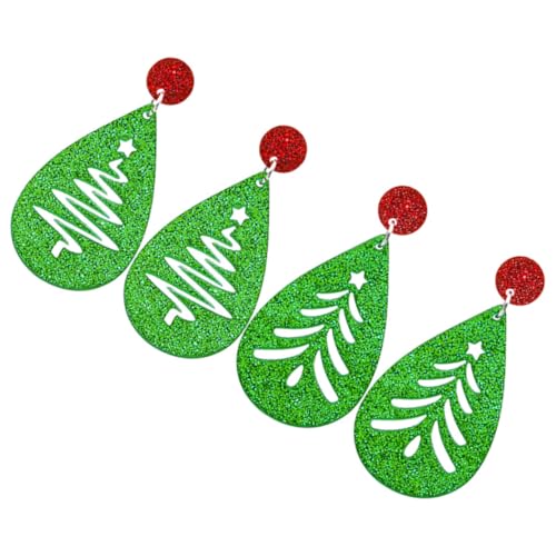 WRITWAA 2paare Schmuck Damen Ohrringe Weihnachtsbaum Hohl Urlaubsschmuck Für Damen Statement-ohrringe Baumelnde Ohrringe Weihnachten Feiertage von WRITWAA