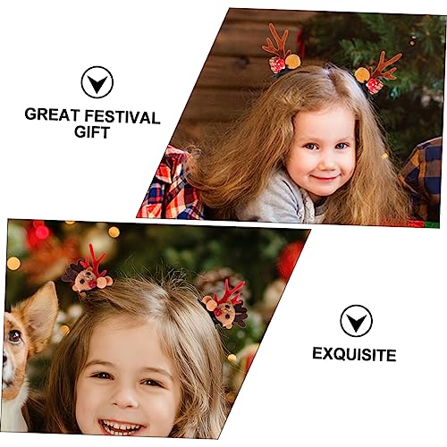 WRITWAA 2 Paare Weihnachtliche Haarspangen Rentiergeweih Haarklammern Festliche Haarschmuck für Mädchen Weihnachten Party Zubehör Umweltfreundlich und Sicher von WRITWAA