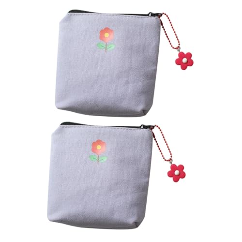 WRITWAA 2 STK Aufbewahrungstasche tragbare Datenkabeltasche Schminktaschen für Reisende Frauen Geldbörse aufbewahrungssack Kosmetiktasche portmonee Herren Verschiedene Beutel Segeltuch von WRITWAA