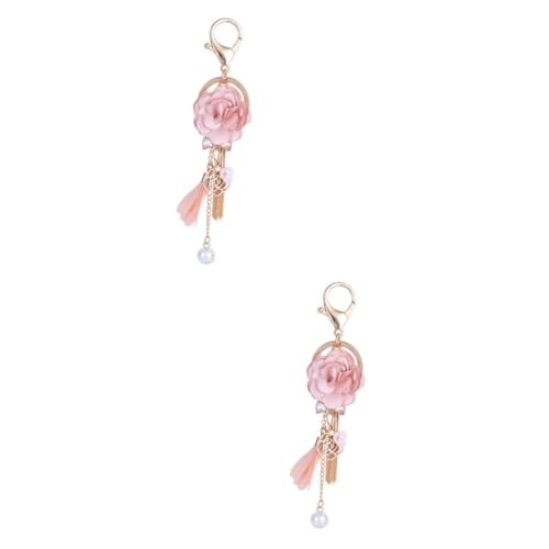 WRITWAA 2stücke Fabric Flower Tassel Auto Schlüsselanhänger Kreativer Bag Chain Key Für Dekoration Für Taschen Hochzeiten Und Partys Exquisites Design Für Jeden Anlass von WRITWAA