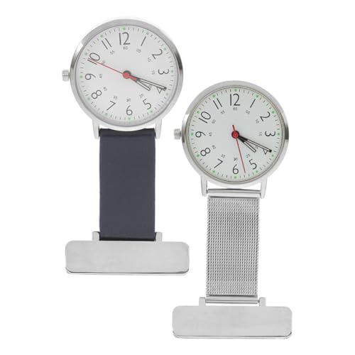 WRITWAA 2stücke Taschenuhr Krankenschwester Aus Metall Tragbare Uhr Für Damen Und Herren Dekorativ Und Praktisch Leicht Und Kompakt Für Verschiedene Anlässe von WRITWAA