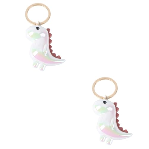 WRITWAA 2 STK Cartoon Kleiner Dinosaurier Schlüsselanhänger Geldbörse Schlüsselanhänger Auto schlüsselanhänger Cutie lieblich Mode hängender Anhänger multifunktionaler Schlüsselanhänger von WRITWAA