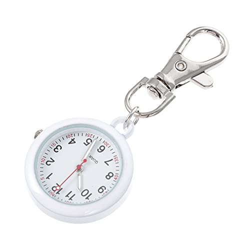 WRITWAA 2 STK Krankenschwester Uhr Tasche portativ Retro Herren Geldbörse Schlüsselanhänger-Uhr Schlüsselbänder Herren-Digitaluhr Gürtel hängende Uhr Spiegelmaterial: Plexiglasspiegel Weiß von WRITWAA