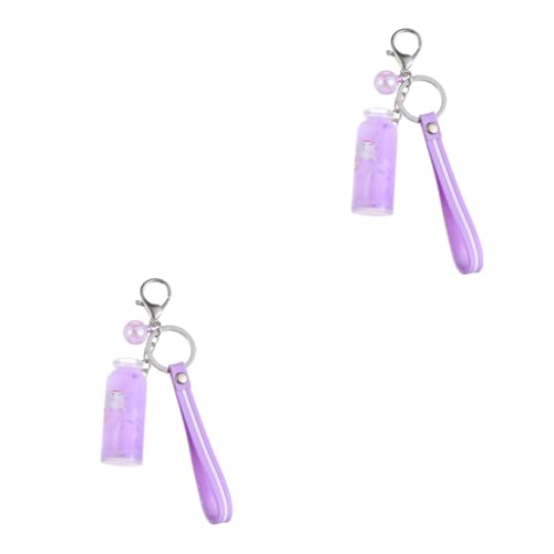 WRITWAA 2 STK Milch Flaschen anhänger Neuheiten travel Accessories Key Chain Mode Schlüsselanhänger Ornament entzückende Schlüsselanhängerverzierung entzückender Taschen-Schlüsselanhänger von WRITWAA