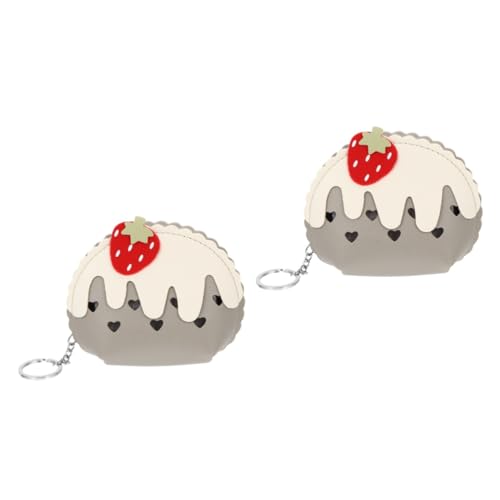 WRITWAA 2stücke Erdbeer Geldbörse Damen Portemonnaie Süßer Wechselgeldbeutel Für Mädchen Handliche Geldbörse Für Münzen Karten Für Schule Einkaufen Alltag von WRITWAA