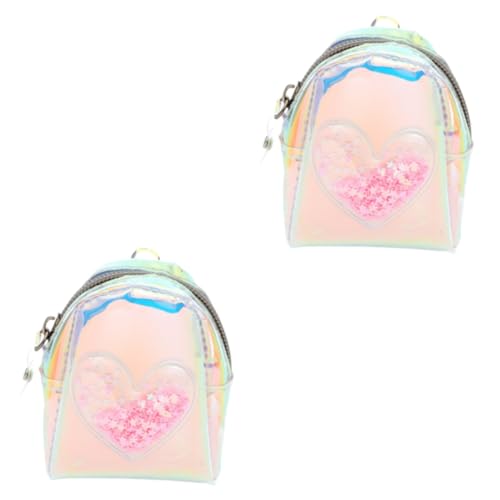 WRITWAA 2stücke Kleines Herz-Muster Geldbörse Für Damen Modisches Münzfach Wasserdichtes Für Schule Shopping Alltag Leicht Langlebig Mit Reißverschluss Für Münzen Und Kleingeld von WRITWAA