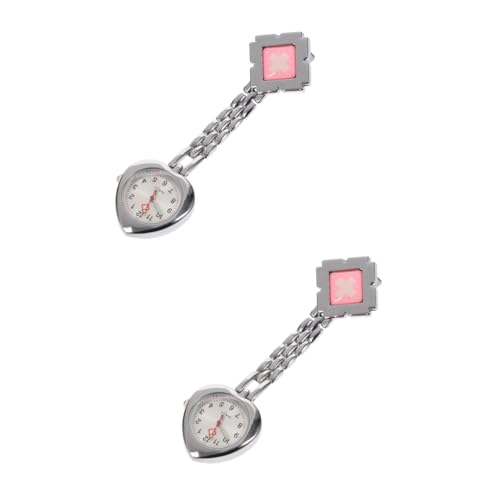 WRITWAA 2 STK Taschenuhr Medizinische Brustuhr Krankenschwestern Schauen Zu Krankenschwester Uhr Brosche Damenuhr Modeuhren Für Damen Krankenschwester Uhrenanhänger Fob Quarzwerk Rosa von WRITWAA