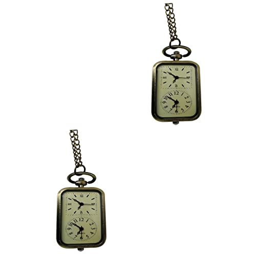 WRITWAA 2stücke Retro Taschenuhr Halskette Aus Vintage Pendeluhr Mit Doppelbewegung Für Damen Und Herren Accessoire Für Alltag Und Besondere Anlässe von WRITWAA
