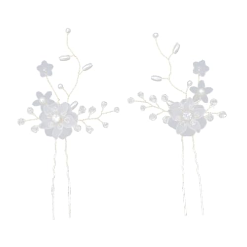 WRITWAA 2 STÜCK U förmige Acryl Blumen Haarnadeln mit Perlen und Strass Brautschmuck Haarklammern für Frauen Hochzeit und Festliche Anlässe WRITWAA 2 STÜCK U förmige Acryl Blumen Haarnadeln mit Perlen und Strass Brautschmuck Haarklammern für Frauen Hochzeit und Festliche Anlässe von WRITWAA