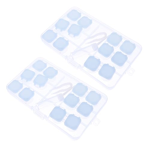 WRITWAA 2 Sets Box Farbe Linsen Organizer Fall Lagerung Container Tragetasche Brillen Fall Boxen Blau Pp von WRITWAA