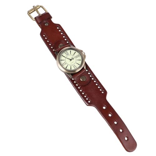 WRITWAA 2 Stck Echte Rindsleder Armbanduhr Damen Vintage Quarz Uhr mit Römischem Stylische Freizeit Uhr für Frauen Weihnachten Geburtstag Valentinstag von WRITWAA