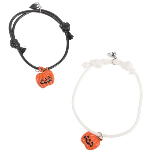 WRITWAA 2 Stck. Halloween Armband mit Kürbis Anhänger Dekoratives Armband für Mädchen für Partys und Besondere Anlässe Robust und Leicht Perfektes zu Halloween und Weihnachten von WRITWAA
