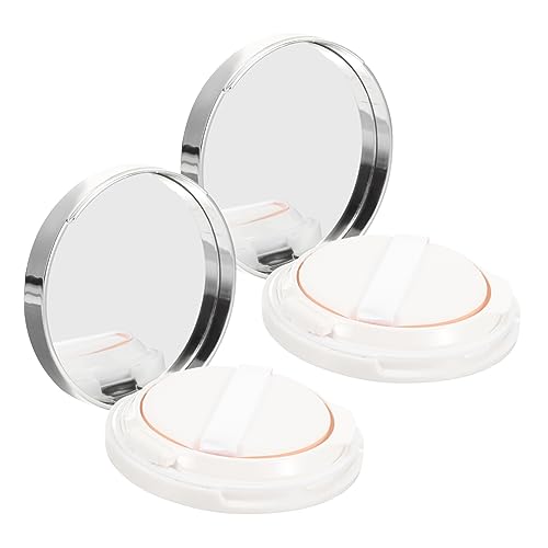 WRITWAA 2 Stck. Luftpolsterbox Kern Kissen-grundlage Kompakt Leerer Kissenbehälter Reisen Container Pulver Fall Led Klein Nachfüllbare Puderdosen Make-up-puder-behälter Silver Pp von WRITWAA